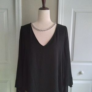 Michael kors women's Black Embellished Asymmetrical Chain Blouse